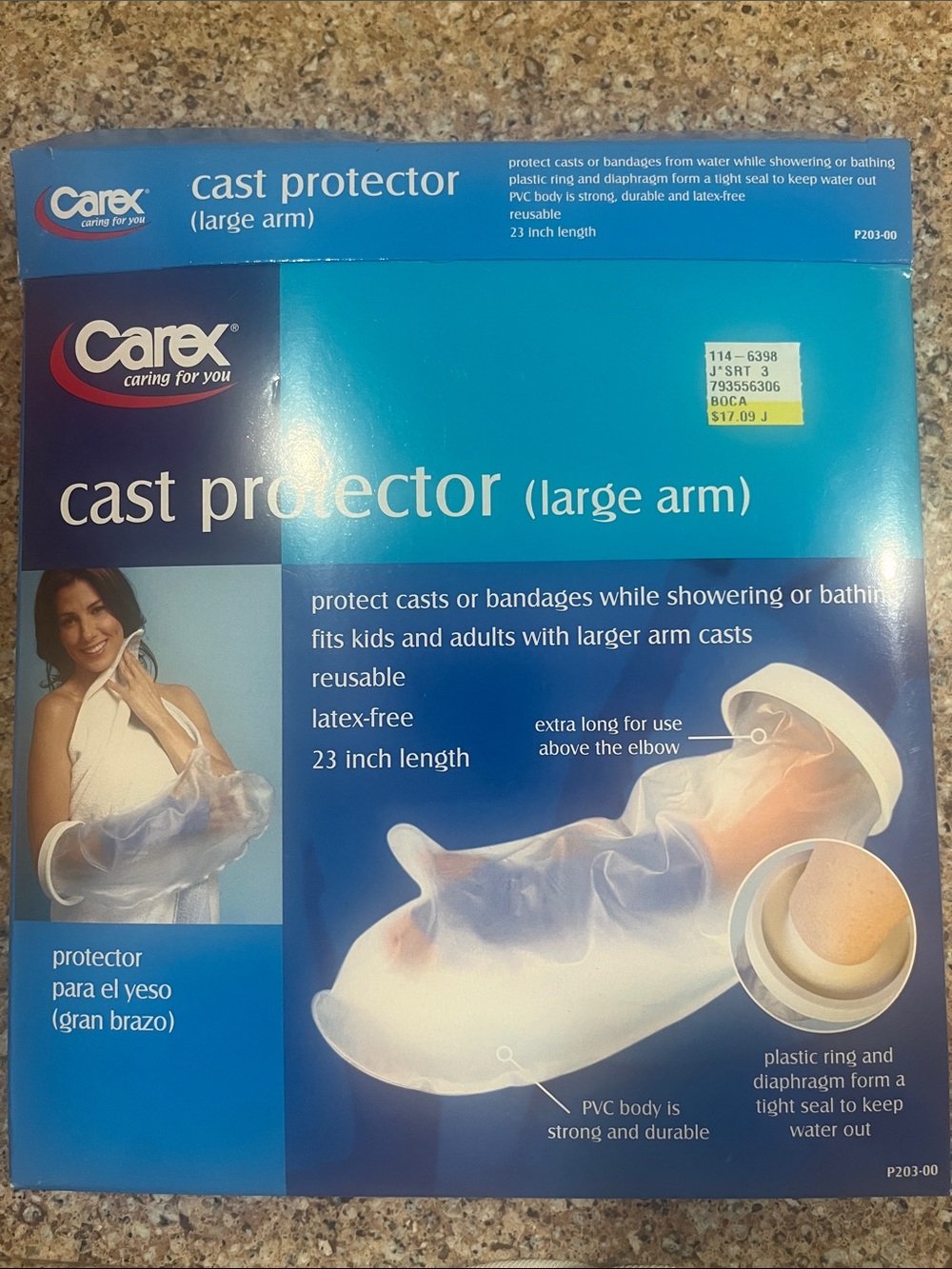 Carex Cast Protector (Large Arm) - Clear/White